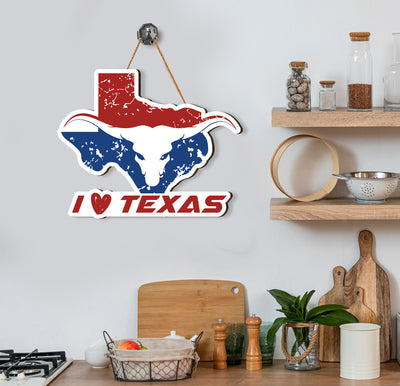 Show your Texas pride with this Texas Lover Wood Sign! Crafted with high-quality plywood, this wooden sign features "I love Texas" in bold typeface and is sure to bring a smile to any Texan's face. A perfect addition to your US state collection!