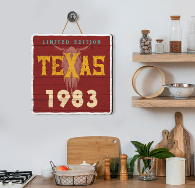 This Texas Lover Retro Style Wood Sign is a perfect birthday gift for anyone born in 1983. It has a plywood construction for an authentic, rustic look and feel. The word “Texas” is printed in the classic font from the era and makes an ideal choice for anyone with a sense of nostalgia.