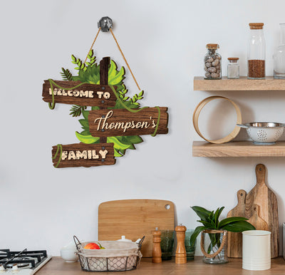 Greet guests with warmth and style with this personalized welcome sign. Printed on wood and customized to your exact specifications, this custom welcome family sign is sure to make a lasting impression. Bring your home to life with this beautiful and timeless statement piece.