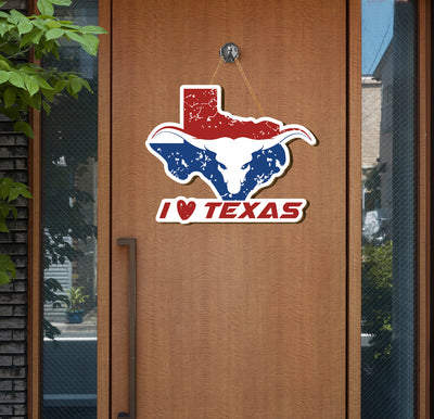 Show your Texas pride with this Texas Lover Wood Sign! Crafted with high-quality plywood, this wooden sign features "I love Texas" in bold typeface and is sure to bring a smile to any Texan's face. A perfect addition to your US state collection!