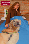 Personalized Pet Photo And Name Blanket, Custom Dog Lover Blankets BL14