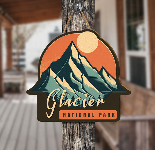 Personalized National Park As Required Wooden Sign, Glacier Park Plyood Sign WS34