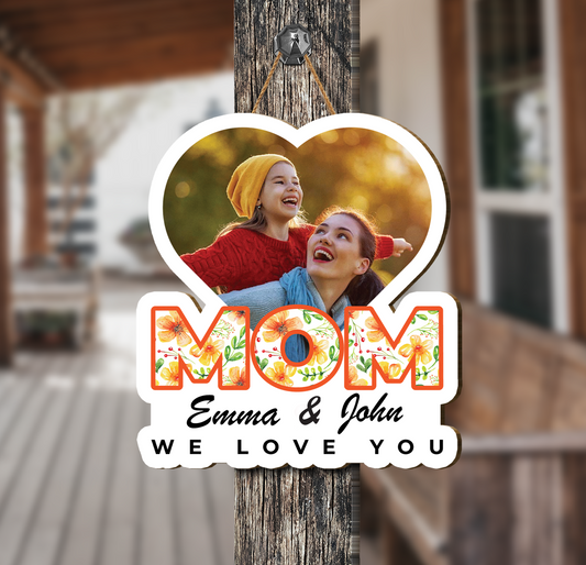 This custom wood sign is a beautiful and lasting way to show your love for Mom! Crafted from premium plywood, it can include a custom photo and name for a truly personal touch. Perfect for Mother's Day, it's the ideal gift to show you care.