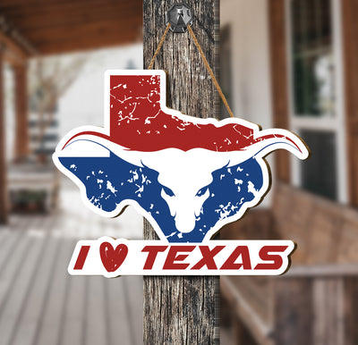 Show your Texas pride with this Texas Lover Wood Sign! Crafted with high-quality plywood, this wooden sign features "I love Texas" in bold typeface and is sure to bring a smile to any Texan's face. A perfect addition to your US state collection!