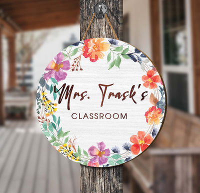 This Custom Teacher Wooden Sign is the perfect way to make your teacher's classroom stand out. Personalized with their name or flower design, it is made from durable wood, making it a lasting addition of appreciation.