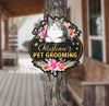 This Wooden Sign is the perfect choice for a custom pet grooming sign. The vibrant flower design on the personalized plywood sign is a great way to show your customers that their pets are in good hands. This wooden sign is durable and easy to hang with its included hardware, so your pet grooming shop will always look great.