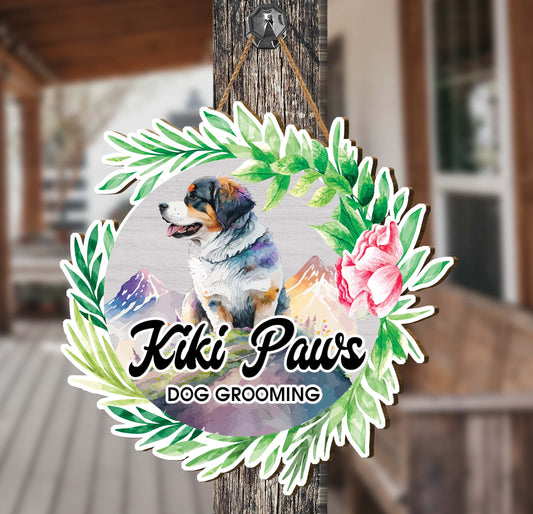 This Custom Dog Grooming Wooden Sign is crafted from high-quality plywood, making it robust, durable, and weather-resistant. Personalize it with your own custom text and add a flower design for a unique touch. Perfect for marking the entrance of your business or pet facility.