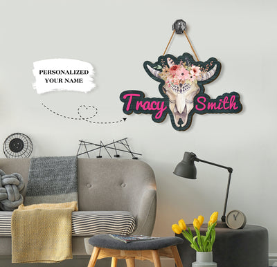 Our Custom Wooden Sign is personalized with the Cow Head Templat. Crafted from durable plywood, this sophisticated sign is made to look great and last a lifetime. Enhance your space with one-of-a-kind, personalized style.