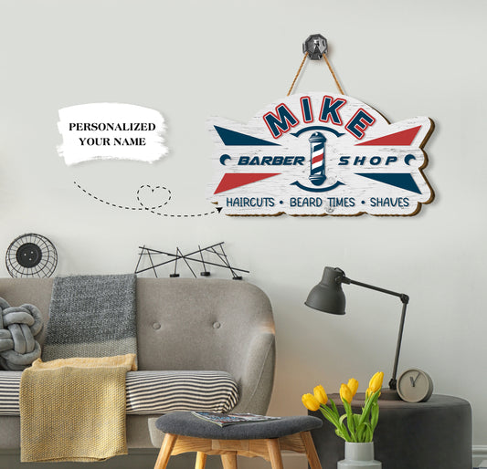 Add an extra touch to your barber shop with the Custom Wooden Sign, Personalized Barber Shop Plywood Sign. Expertly crafted from sturdy plywood, this personalized sign is perfect for displaying your shop name and logo. Its classic design will add an authentic feel to any barbershop.