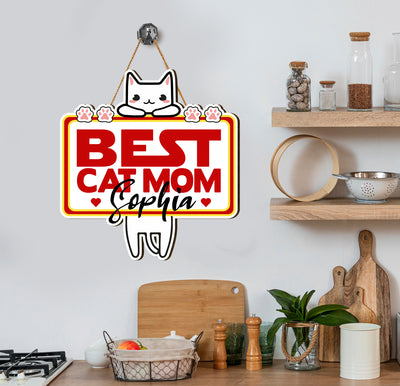 Customized sign with the name, this sign is the perfect way to say how much you love and appreciate your Mom. The ready-to-hang design makes it ideal for display in any home. A perfect Mother's Day gift for cat moms!