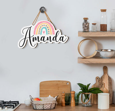 Our Custom Name Wooden Sign, featuring Rainbow Style Plywood, is a perfect way to personalize any home or office. Made with easy-to-clean materials, this long-lasting sign stands up to everyday wear and tear, making it a practical and stylish addition to any space.