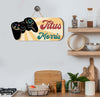 This personalized wooden sign is the perfect addition to any kid's room, giving them a unique and personalized touch. Made from quality wood, this sign is easy to customize with any name or phrase and adds a touch of fun to the room. Ideal for kids who love games, this sign is sure to be a hit.