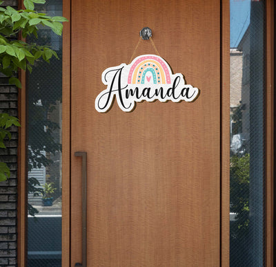 Our Custom Name Wooden Sign, featuring Rainbow Style Plywood, is a perfect way to personalize any home or office. Made with easy-to-clean materials, this long-lasting sign stands up to everyday wear and tear, making it a practical and stylish addition to any space.