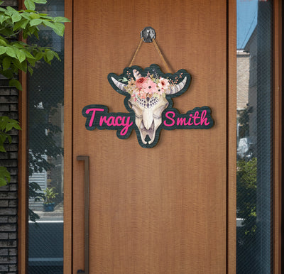 Our Custom Wooden Sign is personalized with the Cow Head Templat. Crafted from durable plywood, this sophisticated sign is made to look great and last a lifetime. Enhance your space with one-of-a-kind, personalized style.