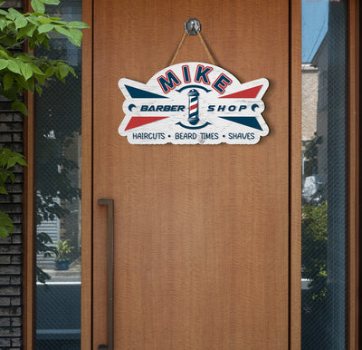 Add an extra touch to your barber shop with the Custom Wooden Sign, Personalized Barber Shop Plywood Sign. Expertly crafted from sturdy plywood, this personalized sign is perfect for displaying your shop name and logo. Its classic design will add an authentic feel to any barbershop.