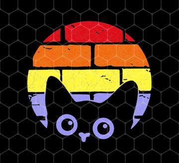 Cute Cat Lover Gift, Cat Cool, Kitten On The Colorful Wall, Png Printable, Digital File