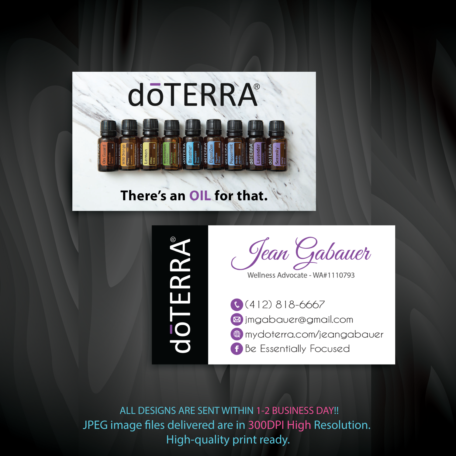 Personalized Doterra Business Card, Essential Oils Business Cards DT98