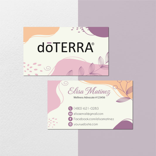 Floral Personalized Doterra Business Card, Essential Oils Business Cards DT108