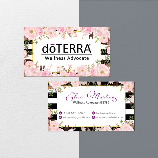 Flowers Personalized Doterra Business Card, Essential Oils Business Cards DT113