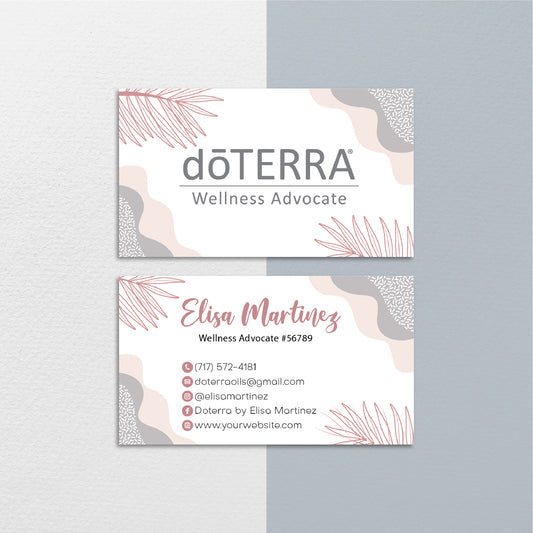 Pastel Color Personalized Doterra Business Card, Essential Oils Business Cards DT118