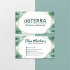 Green WaterColor Personalized Doterra Business Card, Essential Oils Business Cards DT119