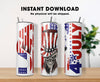 20 oz & 30 oz Skinny Tumbler Sublimation Designs, Independence Day Of America Love American Flag Tumbler - PNG Digital Download