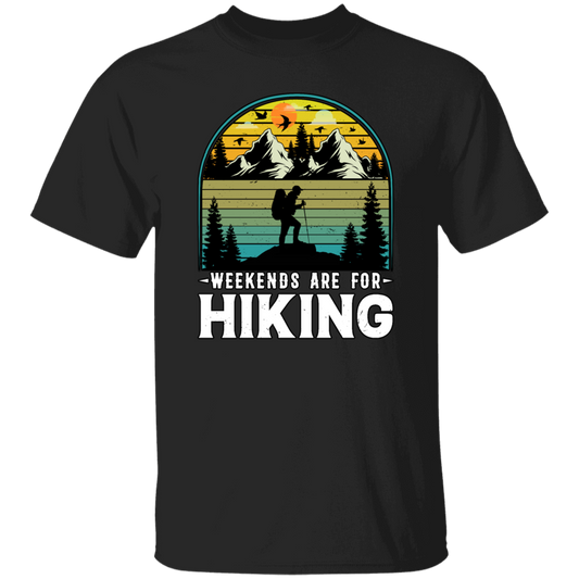 Go Hiking Gift, Weekends Are For Hiking, Retro Hiking Lover, Mountain Love Unisex T-Shirt