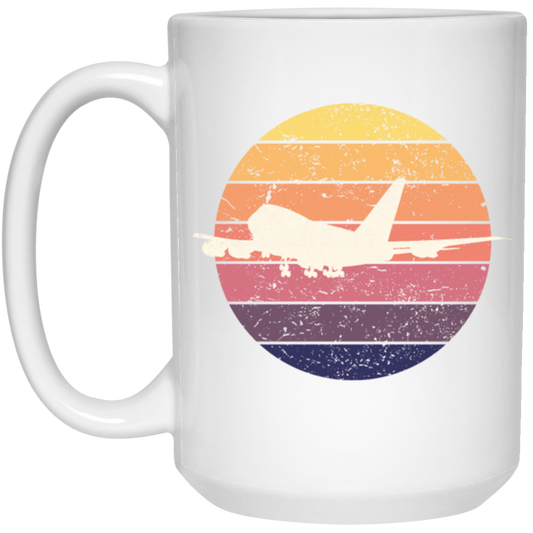 Airplane Aviator Gift Retro Pilot Aviation Air Traffic Controller And Plain Lover White Mug