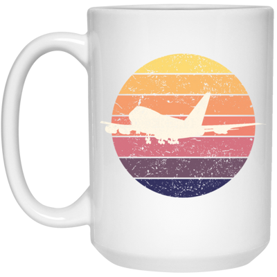 Airplane Aviator Gift Retro Pilot Aviation Air Traffic Controller And Plain Lover White Mug