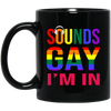 Show your pride with this 'Sounds Gay I'm In' mug. Crafted with a bright rainbow design, this mug is the perfect gift for any LGBT+ friend or family member. Featuring entertaining features like 'Sounds Gay', your loved one will appreciate this stylish, fun and meaningful gift.