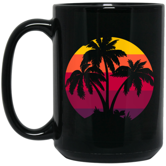 Sunset, Palm And Beach. The Perfect Holiday With Palm Tree