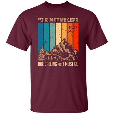 The Mountain Are Calling, And I Must Go, Retro Mountain Lover, Hiking Unisex T-Shirt