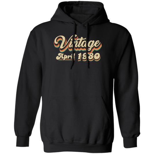 Birthday Gift Vintage April 1980 Pullover Hoodie