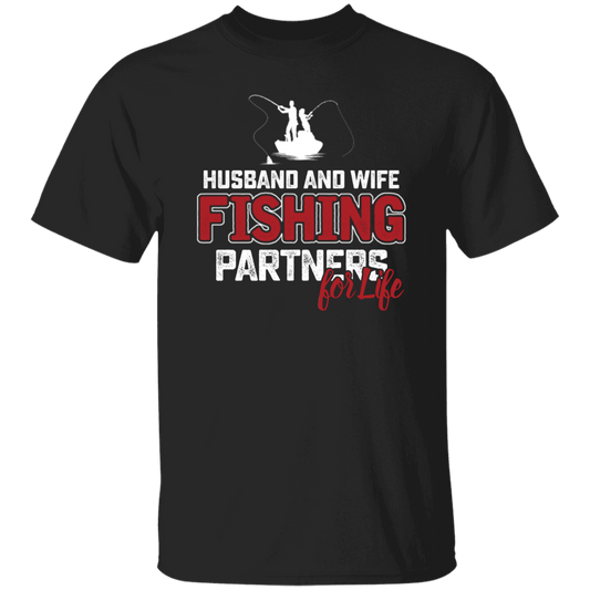 Fishing Couple, Husband And Wife Fishing, Partners For Life, Partner Fishing Unisex T-Shirt