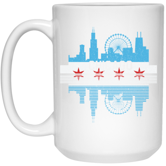 Chicago Skyline Shirt Silhouette IL City Flag Gift