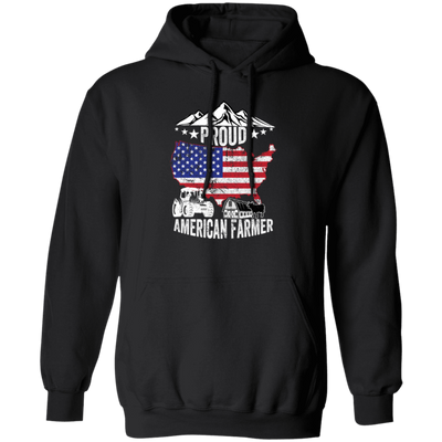 American Flag, Proud American Farmer, Tractor Love Gift, American Farmer Pullover Hoodie