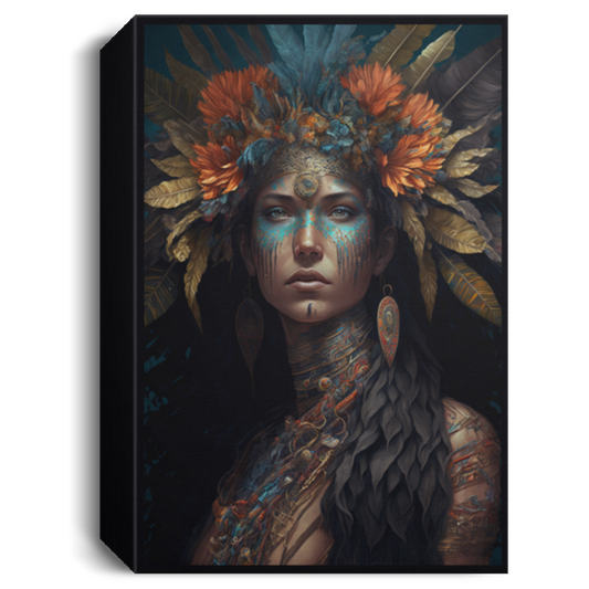 Aztec Emperor Woman Portrait Art, A Woman In Deep Jungle Canvas