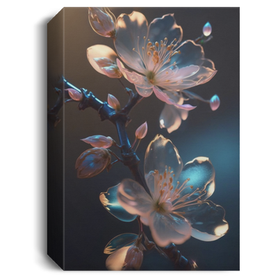 Beautiful Spectral Light, Peach Blossom, Water Drop Reflection Light Canvas