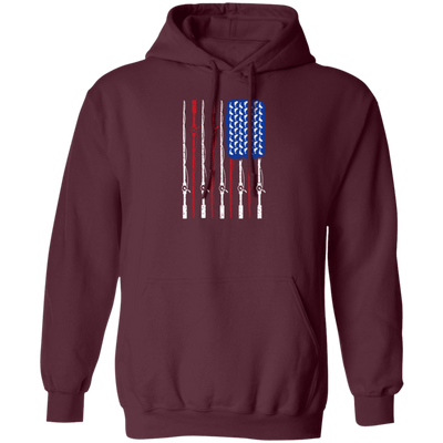 American Rod, Fishing American, Fisherman Lover, Fisherman Gift, Fish Rod Pullover Hoodie