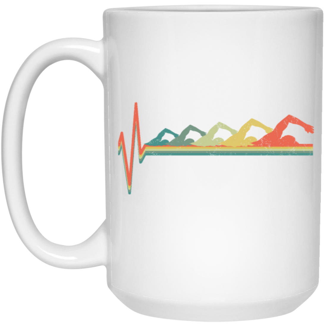 Design For Beach Lover Evolution Swimmer Summer Time White Mug