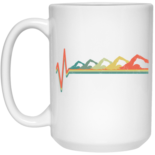 Design For Beach Lover Evolution Swimmer Summer Time White Mug