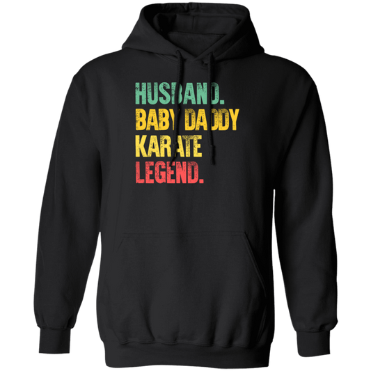 Retro Husband Baby Daddy Karate Legend Dad Pullover Hoodie