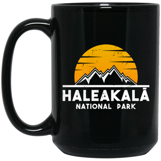 National Parks, Haleakala Mountain, Love Mountain, Gift For Park Fan Black Mug