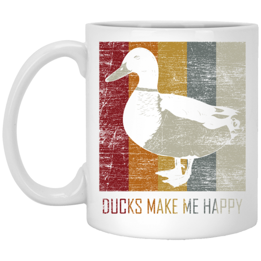 Special Duck The Ducks Make Me Happy Retro White Mug