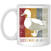 Special Duck The Ducks Make Me Happy Retro White Mug