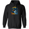 Camping In A Forest, Camping On Lake With Mountain, Retro Style Pullover Hoodie