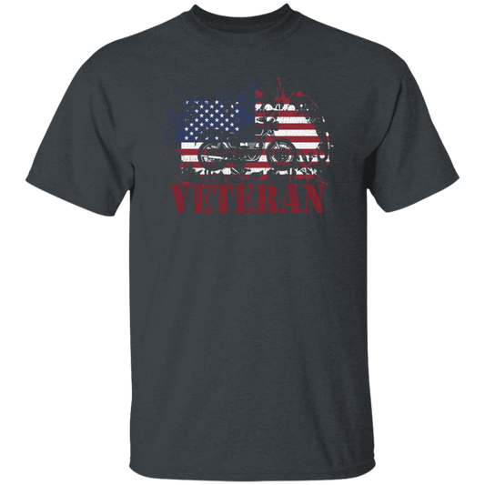 Motorcycle Veteran, Military Biker, American Flag, American Veteran Unisex T-Shirt