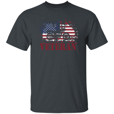 Motorcycle Veteran, Military Biker, American Flag, American Veteran Unisex T-Shirt