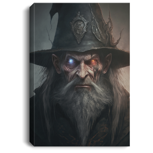 Evil Wizard With Gaunt Pale Features And Dark Eyes, Satan In The Hell, Black Hat Horror