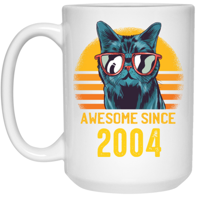Funny Cats Awesome Since 2004 Birthday Gift White Mug